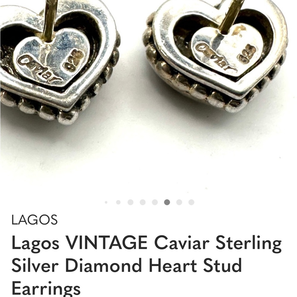 LAGOS Diamond Heart Earrings - Picture 5 of 7